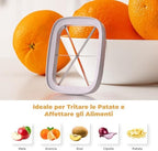 Potato Slicer, Potato Slicer with 3 Stainless Steel Blades, Chopstick Cutter, Vegetable Slicer, Multifunctional Vegetable Slicer for Fries, Cucumbers, Carrots, Onions and Fruits (Grey)