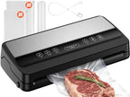 Professional 85Kpa Vacuum Sealer, Vacuum Machine with Vacuum Tube/Bag Storage/Cutting Blade, Includes 40 Bags and 1 Roll 28 x 600 cm Bags, for Dry/Soft/Wet Foods