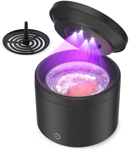Ultrasonic Cleaner 48000Hz, Ultrasonic Cleaner Teeth Appliance 200 ml with UV Lamp and Cleaning by Baske, for Bites/Dentures/Retainers/Toothbrush Heads, Black
