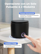 Ultrasonic Cleaner 48000Hz, Ultrasonic Cleaner Teeth Appliance 200 ml with UV Lamp and Cleaning by Baske, for Bites/Dentures/Retainers/Toothbrush Heads, Black