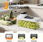 Mandoline Vegetable Cutter, Multifunctional Vegetable Cutter, Manual Vegetable Cutter with 7 Interchangeable Stainless Steel Blades, Vegetable Chopper for Onion, Carrot, Potato and Cucumber