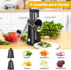 Cheese Grater, Mandoline Vegetable Grater with 5 Interchangeable Drum Blades, Time Saving Manual Vegetable Cutter, Vegetable Grater for Cheese, Cucumber, Carrot, Potato
