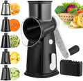 Cheese Grater, Mandoline Vegetable Grater with 5 Interchangeable Drum Blades, Time Saving Manual Vegetable Cutter, Vegetable Grater for Cheese, Cucumber, Carrot, Potato