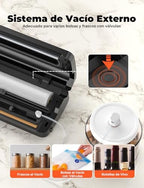 Professional 85Kpa Vacuum Sealer, Vacuum Machine with Vacuum Tube/Bag Storage/Cutting Blade, Includes 40 Bags and 1 Roll 28 x 600 cm Bags, for Dry/Soft/Wet Foods
