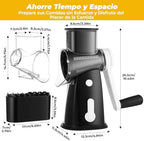 Cheese Grater, Mandoline Vegetable Grater with 5 Interchangeable Drum Blades, Time Saving Manual Vegetable Cutter, Vegetable Grater for Cheese, Cucumber, Carrot, Potato