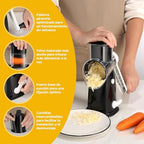 Cheese Grater, Mandoline Vegetable Grater with 5 Interchangeable Drum Blades, Time Saving Manual Vegetable Cutter, Vegetable Grater for Cheese, Cucumber, Carrot, Potato