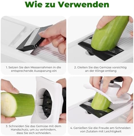 5 in 1 Mandolin Vegetable Slicer Vegetable Grater - Cucumber Slicer Thin Slices - Grater for Vegetables - Slicer Vegetables - Multi-Purpose Vegetable Cutter - Kitchen Gadgets