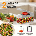 Mandoline Vegetable Cutter, Multifunctional Vegetable Cutter, Manual Vegetable Cutter with 7 Interchangeable Stainless Steel Blades, Vegetable Chopper for Onion, Carrot, Potato and Cucumber