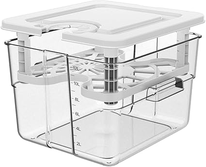 Vacuum Container with Lid and Grid - 12.6L Vacuum Container - Fits Most Vacuum C