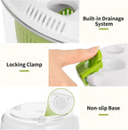 Salad Spinner, Fruit and Vegetable Washer, Spin and Dry Salad Greens, 3 QT Lettuce Spinner with Bowl and Mesh Basket