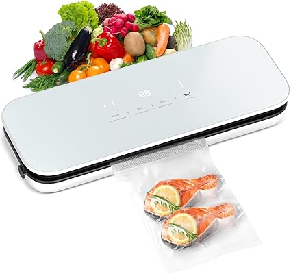 Vacuum Sealer -75kpa with Digital Display, Food Vacuum Machine with Film Cutter,