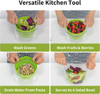 Salad Spinner, Fruit and Vegetable Washer, Spin and Dry Salad Greens, 3 QT Lettuce Spinner with Bowl and Mesh Basket