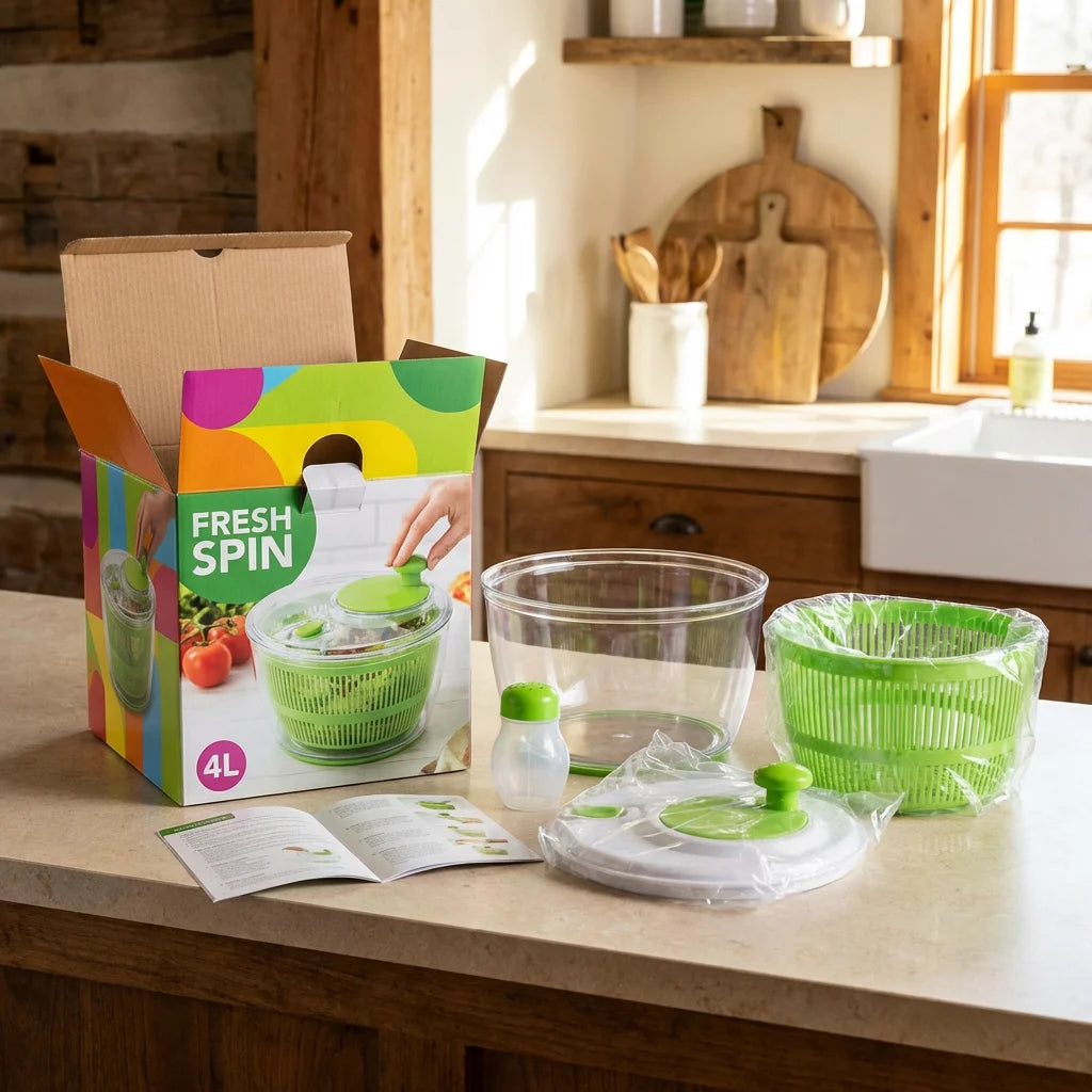 4L Manual Salad Spinner and Vegetable Dryer