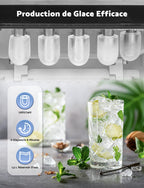 Ice Maker, 12kg in 24h, 9 Ice Cubes in 6-8 Minutes, Ice Maker with Reversible Ice Spoon and Carry Handle, for Home/Kitchen/Camping