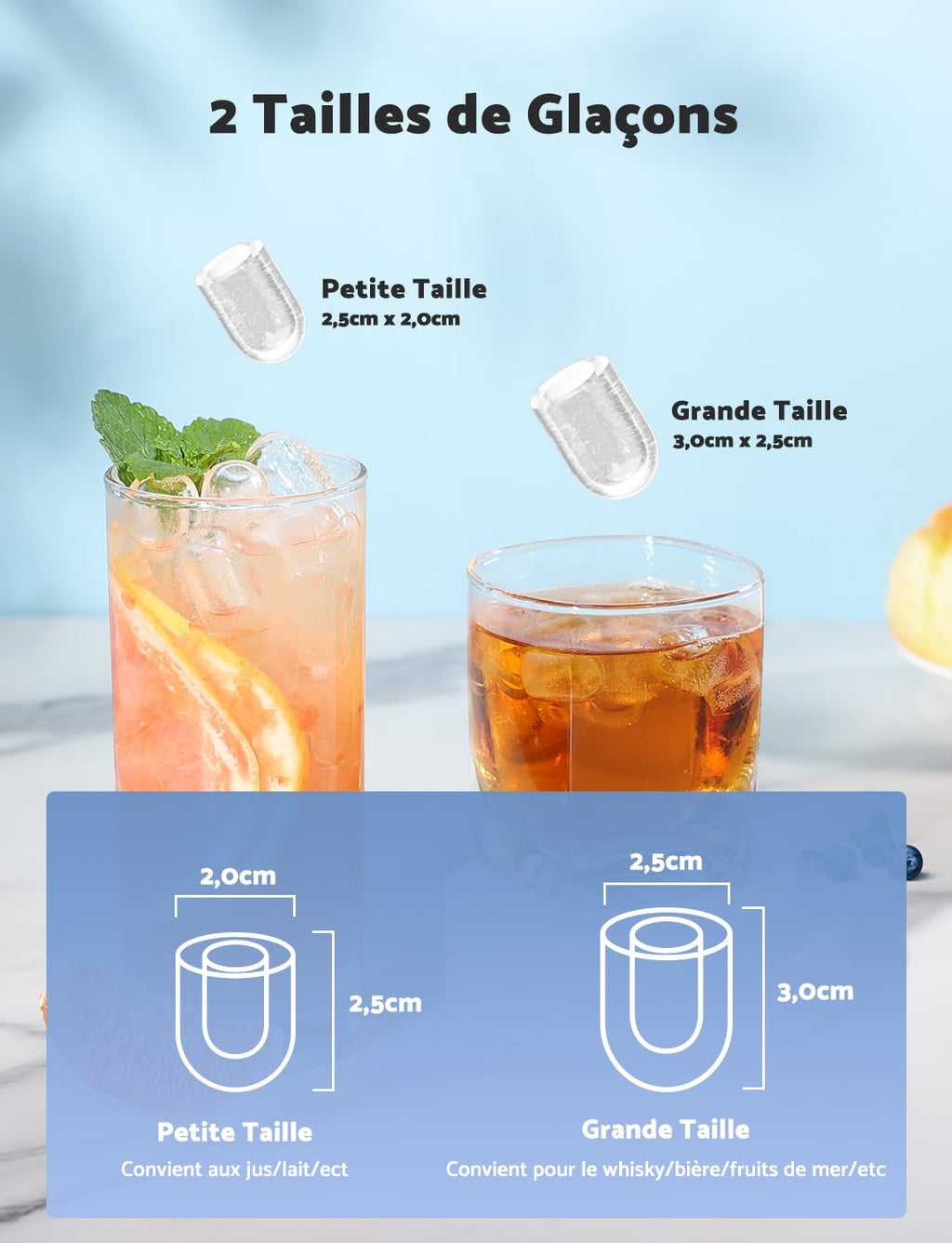 Ice Maker, 12kg in 24h, 9 Ice Cubes in 6-8 Minutes, Ice Maker with Reversible Ice Spoon and Carry Handle, for Home/Kitchen/Camping
