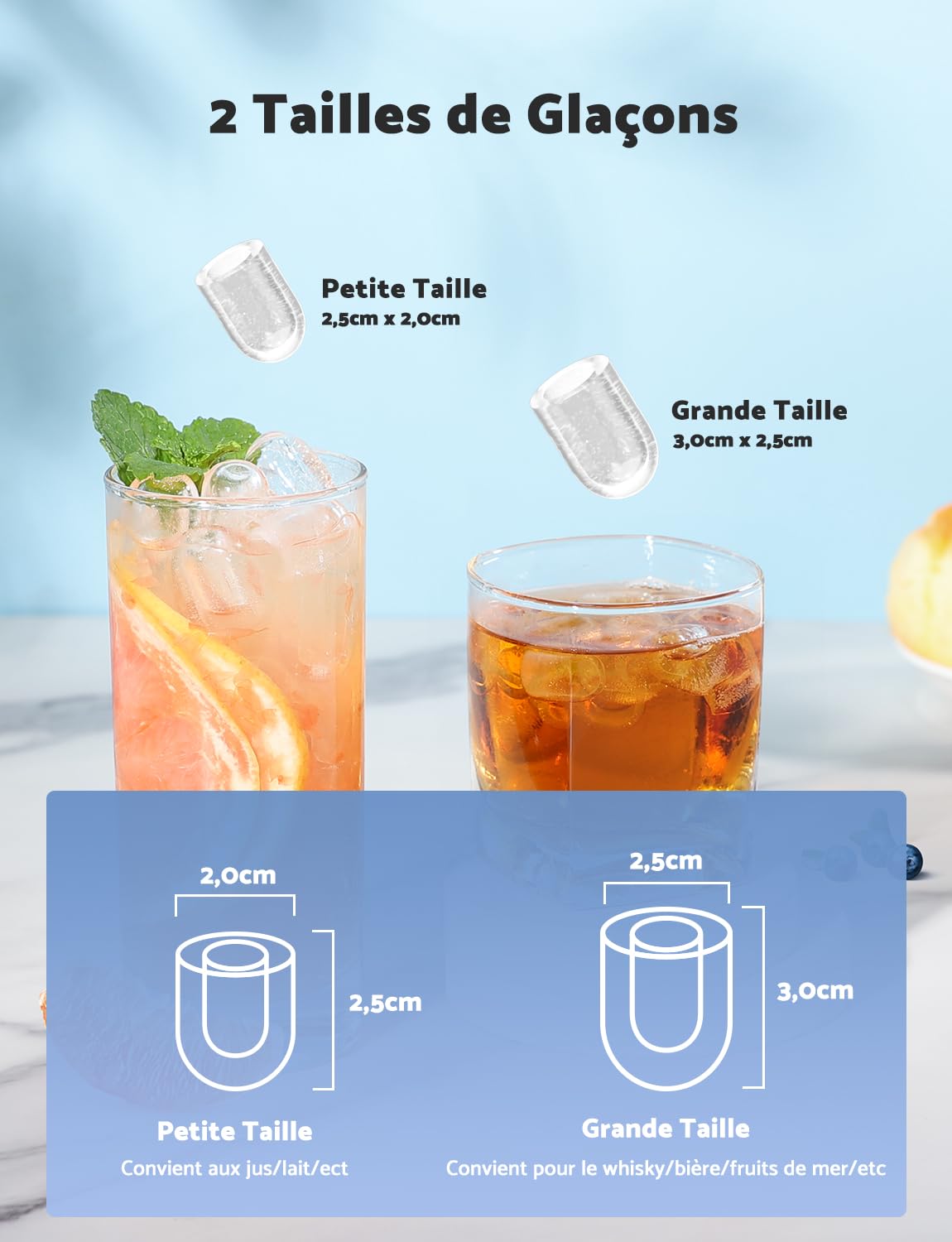 Ice Maker, 12kg in 24h, 9 Ice Cubes in 6-8 Minutes, Ice Maker with Reversible Ice Spoon and Carry Handle, for Home/Kitchen/Camping