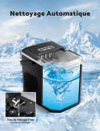 Ice Maker, 12kg in 24h, 9 Ice Cubes in 6-8 Minutes, Ice Maker with Reversible Ice Spoon and Carry Handle, for Home/Kitchen/Camping