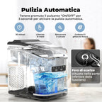 Ice Machine 12 kg/24 h, Self-Cleaning Home Ice Machine 1.5 L, Silent Ice Maker 9 Cubes in 6 Minutes, Ice Maker with Handle/Scoop/Basket, Black
