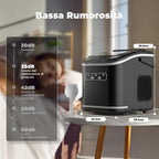 Ice Machine 12 kg/24 h, Self-Cleaning Home Ice Machine 1.5 L, Silent Ice Maker 9 Cubes in 6 Minutes, Ice Maker with Handle/Scoop/Basket, Black